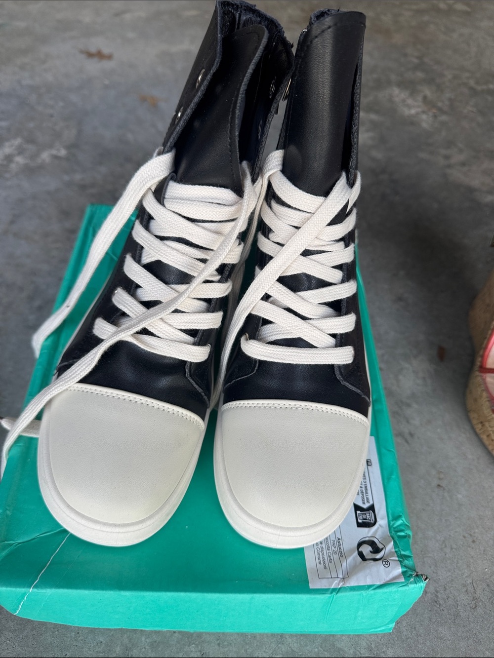Black and White High Top Sneakers - Classic Two-Tone